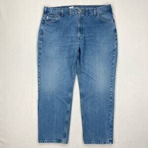 Carhartt Jeans Size 42x30 Medium Wash Traditional Fit Straight Leg Cotton Work